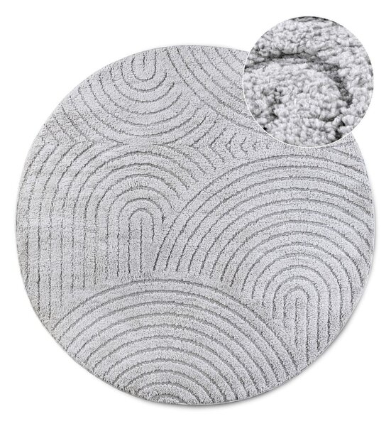 Jasnoszary okrągły dywan ø 160 cm Panglao New York Light Grey – Elle Decoration