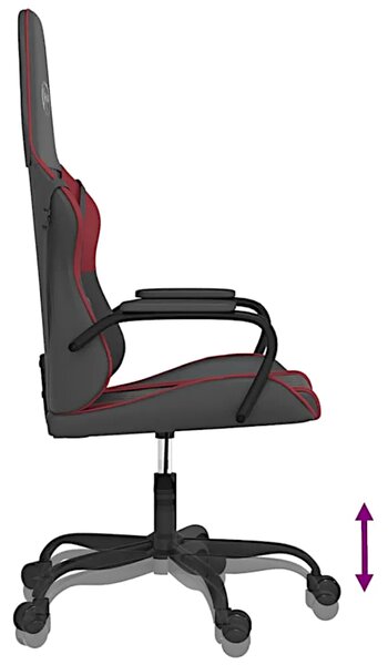 Czarno-bordowy fotel gamingowy D1-B60