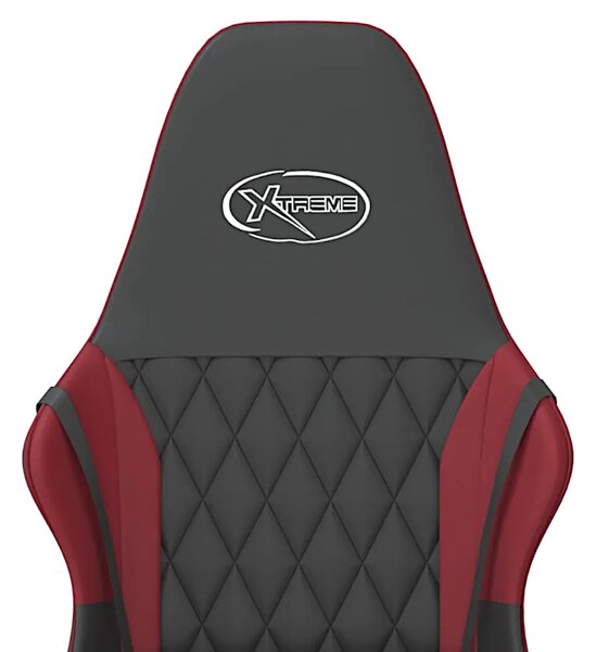 Czarno-bordowy fotel gamingowy D1-B60