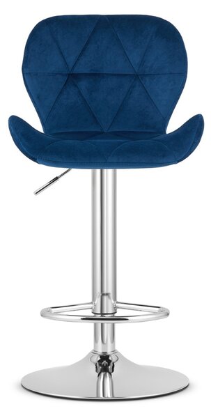 Niebieskie krzesło barowe WEST VELVET