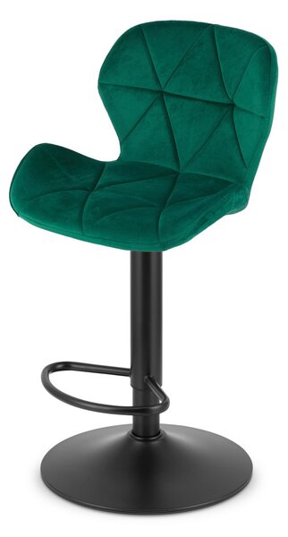 Zielone krzesło barowe WEST VELVET z czarną nogą