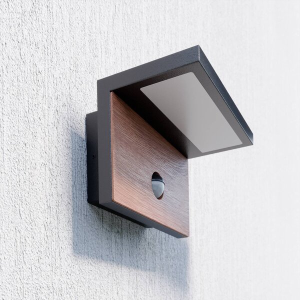 Lampa zewnętrzna z czujnikiem ruchu Lignus Lucande, czarny, aluminium, nowoczesny