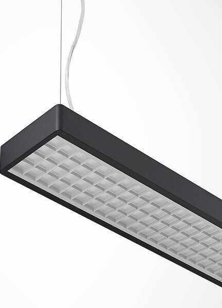 Arcchio Susi lampa wisząca biurowa LED, czarna, 120cm, 4000K, DALI Arcchio, możliwość ściemniania, czarny, biuro, aluminium, nowoczesny