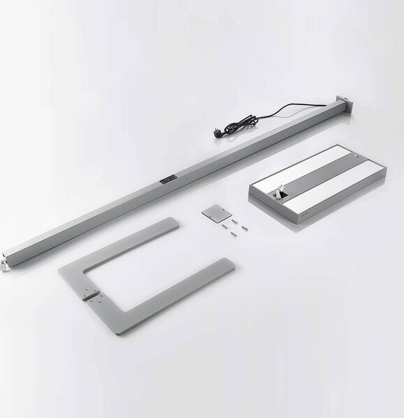 Lampa stojąca Logan Ultra Arcchio, możliwość ściemniania, aluminiowy / szary / cynkowy, biuro, aluminium, nowoczesny