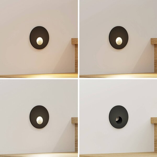 Oprawa wpuszczana LED Arcchio Vexi, Ø 7,5 cm, czarny, aluminium, CCT Vexi Arcchio, możliwość ściemniania, czarny, salon / jadalnia, aluminium, nowoczesny