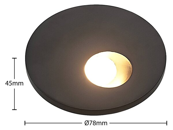 Oprawa wpuszczana LED Arcchio Vexi, Ø 7,5 cm, czarny, aluminium, CCT Vexi Arcchio, możliwość ściemniania, czarny, salon / jadalnia, aluminium, nowoczesny