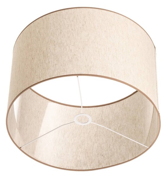 Klosz Roller ecru/beżowy Ø 50 cm wysokość 30 Duolla, kremowy / amber, tkanina / materiał / jedwab