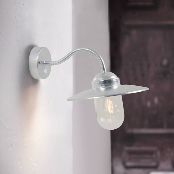 Nordlux Lampa zewnętrzna z czujnikiem ruchu LUXEMBOURG, możliwość ściemniania, aluminiowy / szary / cynkowy, metal