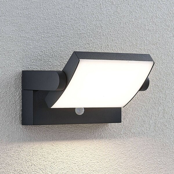Lampa zewnętrzna z czujnikiem ruchu Sherin Lindby, czarny, aluminium, nowoczesny