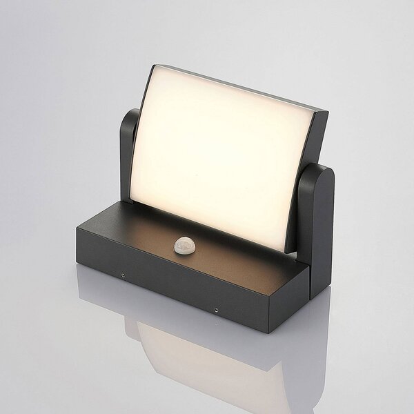 Lampa zewnętrzna z czujnikiem ruchu Sherin Lindby, czarny, aluminium, nowoczesny