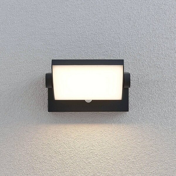 Lampa zewnętrzna z czujnikiem ruchu Sherin Lindby, czarny, aluminium, nowoczesny