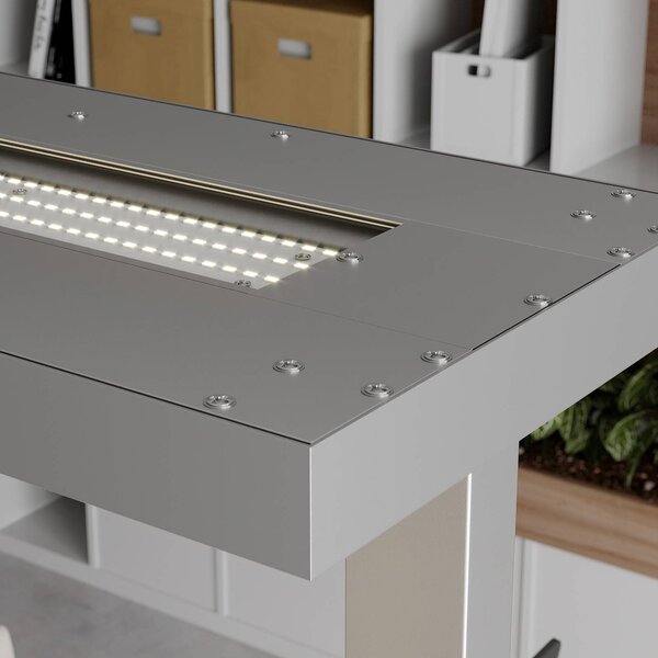 Lampa stojąca Logan Basic Arcchio, możliwość ściemniania, aluminiowy / szary / cynkowy, biuro, aluminium, nowoczesny