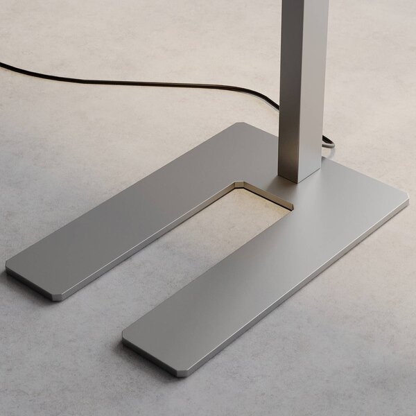 Lampa stojąca Logan Basic Arcchio, możliwość ściemniania, aluminiowy / szary / cynkowy, biuro, aluminium, nowoczesny