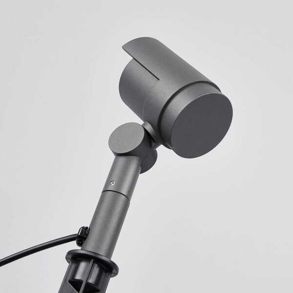 Lucande reflektor z grotem ziemnym LED Beatrix, antracyt, aluminium, 45,7 cm Beatrix, czarny, aluminium, nowoczesny