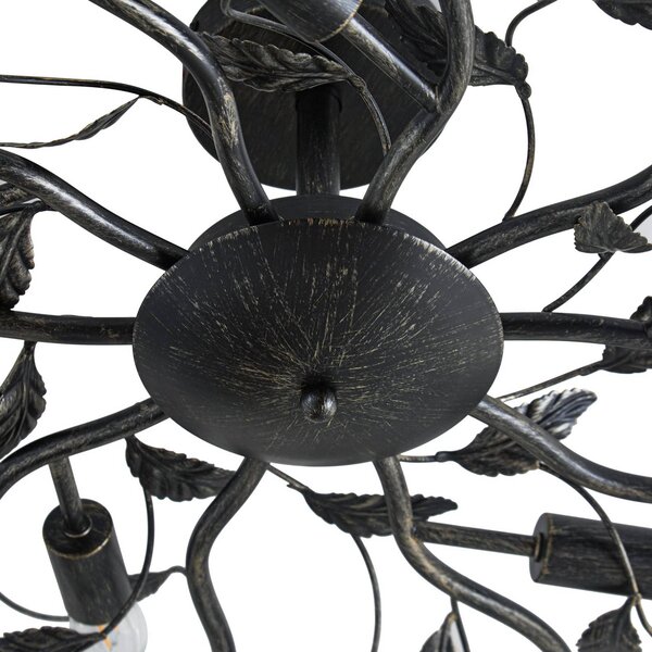 Lampa sufitowa Yos Lindby, możliwość ściemniania, czarny, sypialnia, metal, florentyński