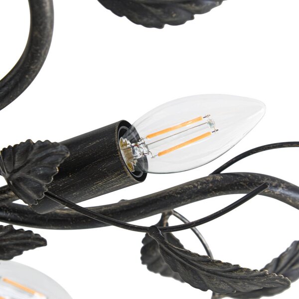 Lampa sufitowa Yos Lindby, możliwość ściemniania, czarny, sypialnia, metal, florentyński