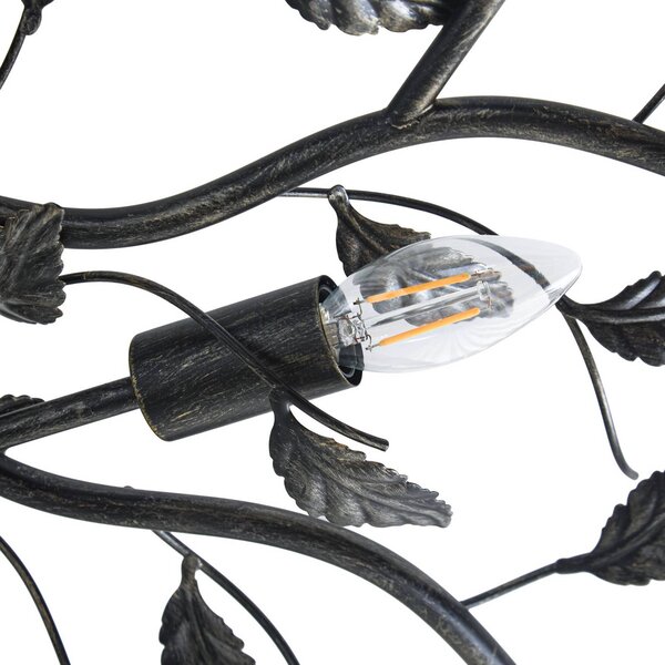 Lampa sufitowa Yos Lindby, możliwość ściemniania, czarny, sypialnia, metal, florentyński