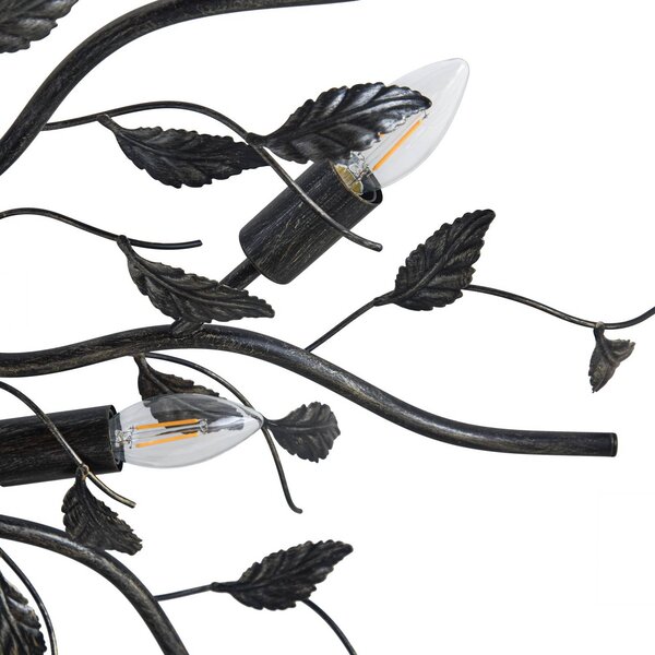 Lampa sufitowa Yos Lindby, możliwość ściemniania, czarny, sypialnia, metal, florentyński