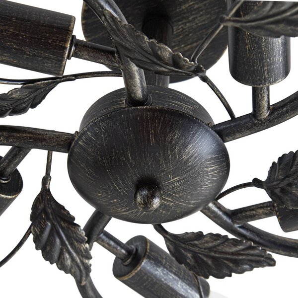 Lampa sufitowa Yos Lindby, możliwość ściemniania, czarny, sypialnia, metal, florentyński