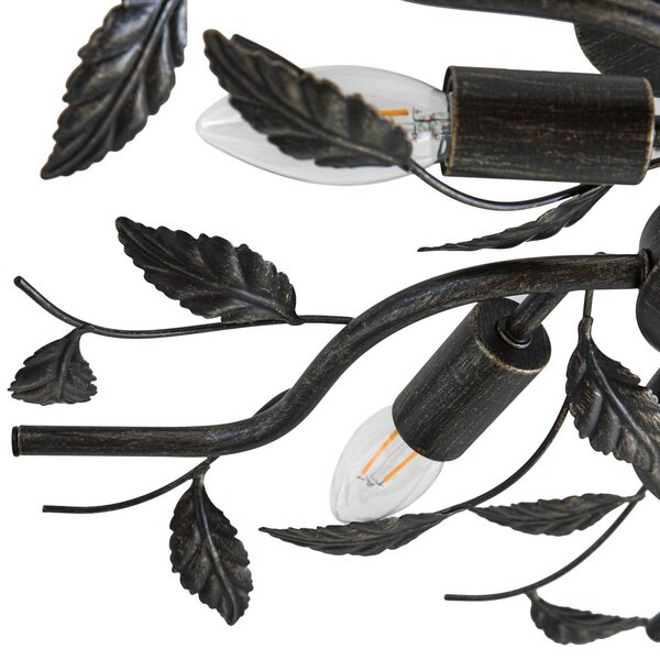Lampa sufitowa Yos Lindby, możliwość ściemniania, czarny, sypialnia, metal, florentyński