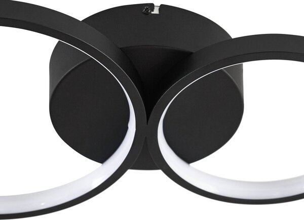 Lampa sufitowa LED Evengeline Lindby, czarny, salon / jadalnia, aluminium, nowoczesny