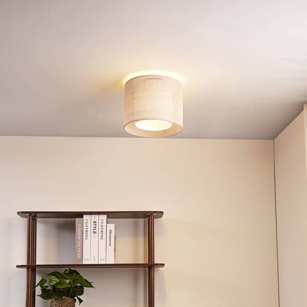 Lampa sufitowa Soula Lindby, możliwość ściemniania, kremowy / amber, salon / jadalnia, tworzywo sztuczne, dworkowy / rustykalny