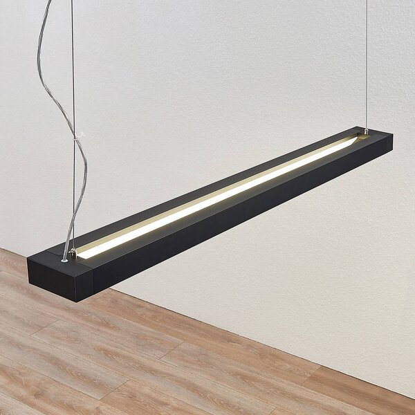 Arcchio lampa wisząca LED Cuna, czarna, 122cm, metal Cuna, czarny, biuro, aluminium, nowoczesny