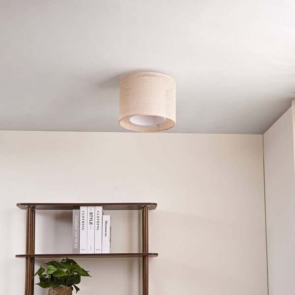 Lampa sufitowa Soula Lindby, możliwość ściemniania, kremowy / amber, salon / jadalnia, tworzywo sztuczne, dworkowy / rustykalny