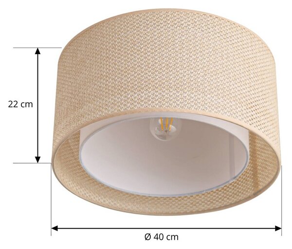 Lampa sufitowa Soula Lindby, możliwość ściemniania, kremowy / amber, salon / jadalnia, tworzywo sztuczne, dworkowy / rustykalny