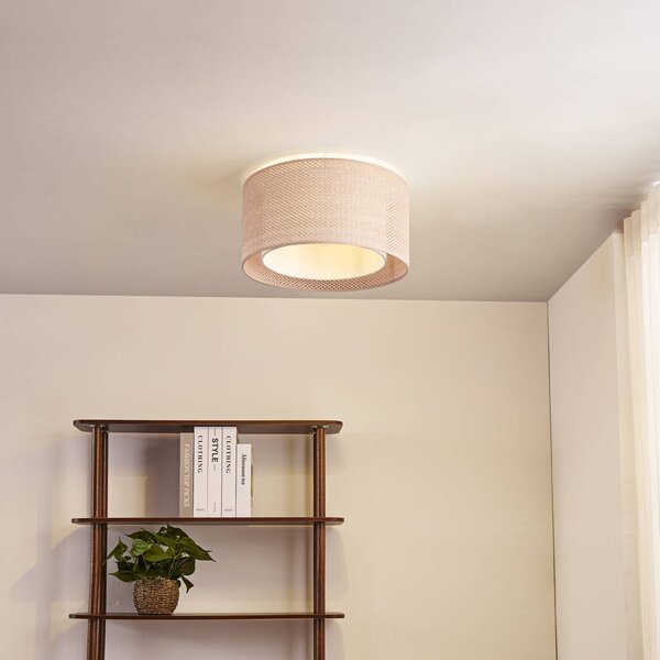 Lampa sufitowa Soula Lindby, możliwość ściemniania, kremowy / amber, salon / jadalnia, tworzywo sztuczne, dworkowy / rustykalny