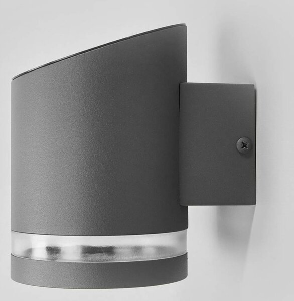 Lindby Kinkiet zewnętrzny LED Melinda, 9 cm, stal nierdzewna Melinda, aluminiowy / szary / cynkowy, stal szlachetna, nowoczesny