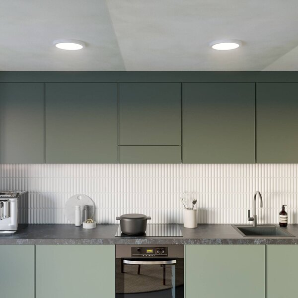 Lampa sufitowa LED z czujnikiem ruchu Aureka PRIOS, biały / opal, salon / jadalnia, aluminium, nowoczesny