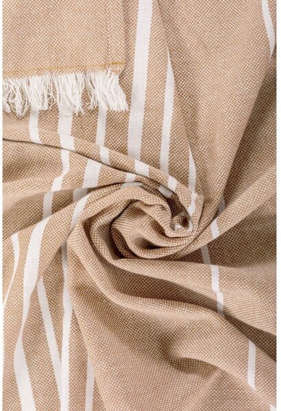 Beżowy bawełniany koc 150x200 cm Solene – Tiseco Home Studio
