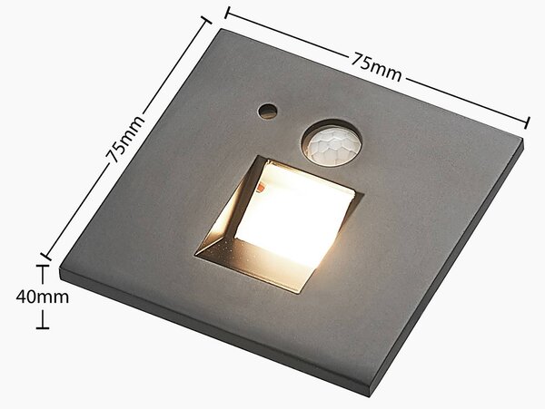 Arcchio Neru oprawa wpuszczana LED kątowa, czarna, czarny, salon / jadalnia, aluminium, nowoczesny