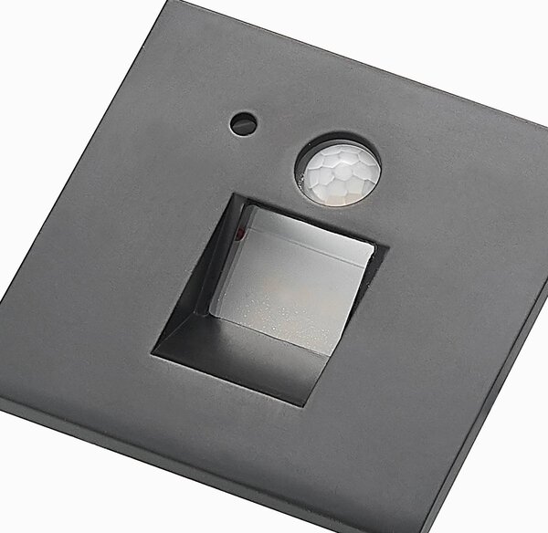 Arcchio Neru oprawa wpuszczana LED kątowa, czarna, czarny, salon / jadalnia, aluminium, nowoczesny