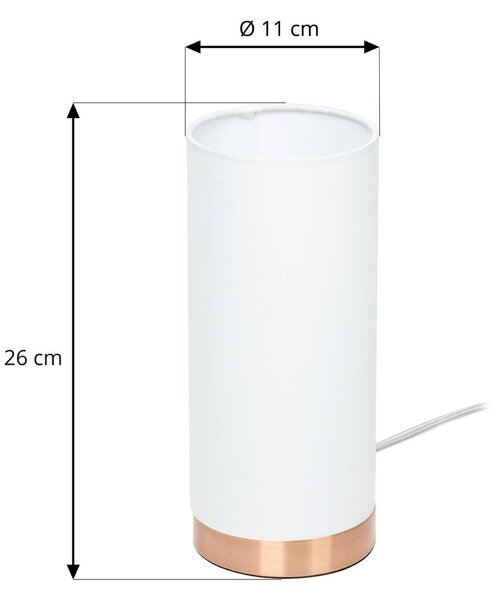 Lampa stołowa Ronja Lindby, możliwość ściemniania, biały / opal, sypialnia, tkanina / materiał / jedwab, nowoczesny