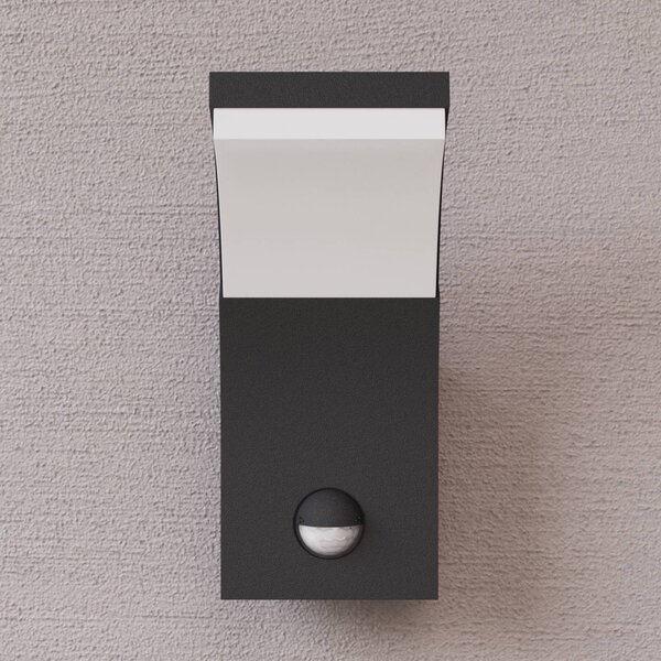 Lampa zewnętrzna z czujnikiem ruchu Timm Lucande, czarny, aluminium, nowoczesny