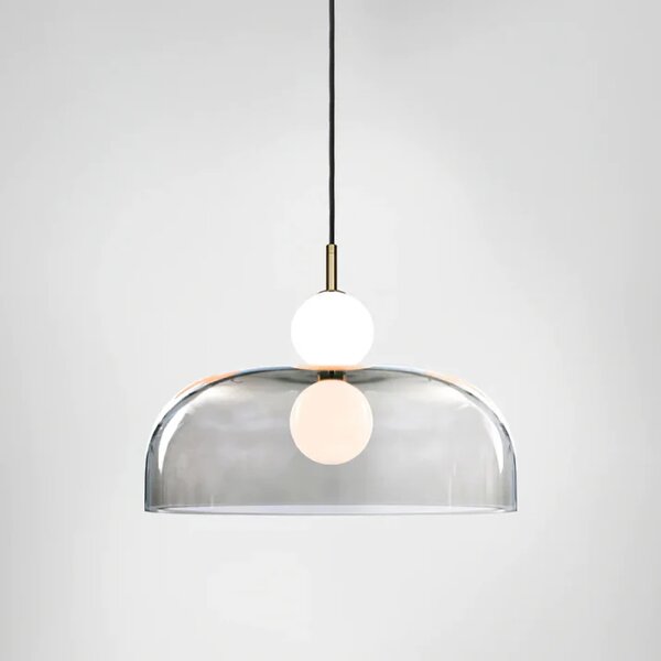 Perla - nowoczesna wisząca lampa LED szklany klosz 11W biały złot