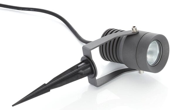 Reflektor zewnętrzny LED Lucande Jon, szpikulec, regulowany, IP65 Jon, aluminiowy / szary / cynkowy, aluminium, nowoczesny