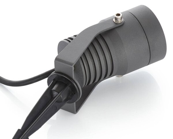 Reflektor zewnętrzny LED Lucande Jon, szpikulec, regulowany, IP65 Jon, aluminiowy / szary / cynkowy, aluminium, nowoczesny
