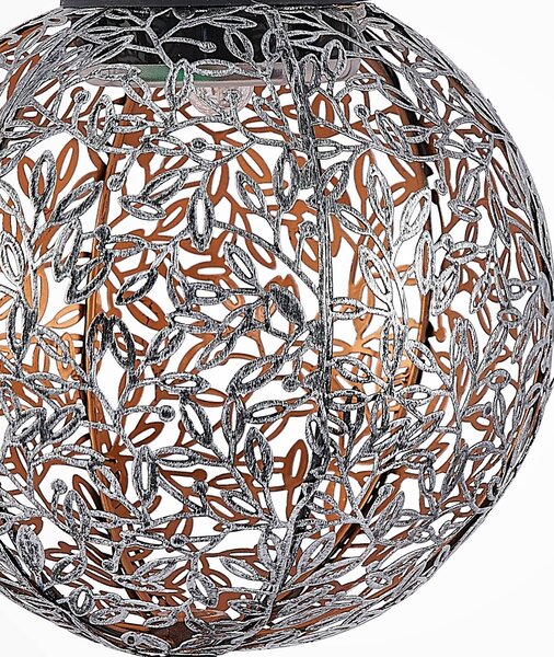 Lampa solarna ozdobna Vilani Lindby, aluminiowy / szary / cynkowy, metal, orientalny / marokański