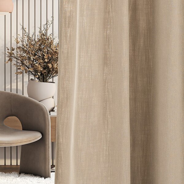 Zasłona gotowa na taśmie marszczącej 140x280cm beige 1 szt