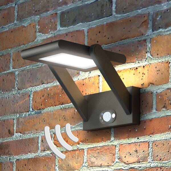 Solarna lampa zewnętrzna LED VALERIAN Valerian Lucande, czarny, aluminium, nowoczesny