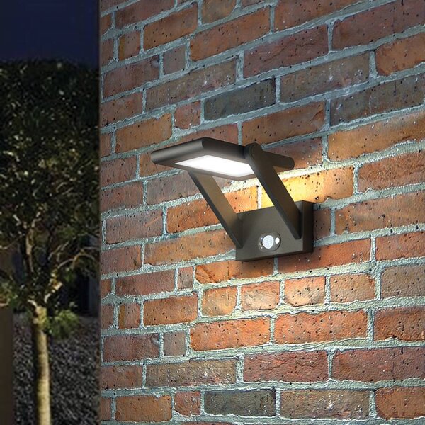 Solarna lampa zewnętrzna LED VALERIAN Valerian Lucande, czarny, aluminium, nowoczesny