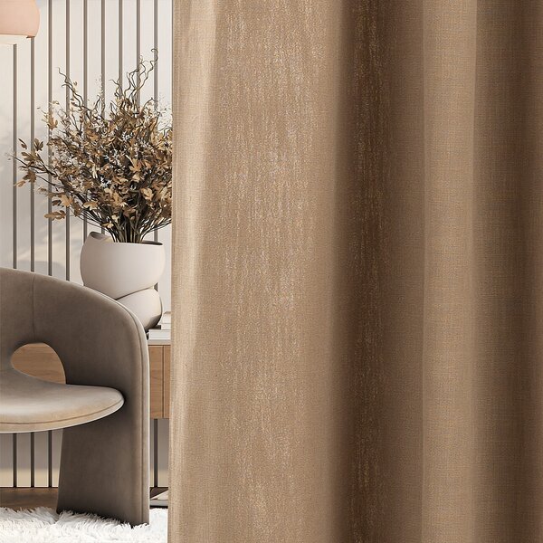 Zasłona gotowa na taśmie marszczącej 140x280cm light brown 1 szt
