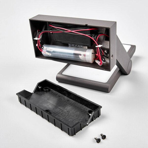 Solarna lampa zewnętrzna LED VALERIAN Valerian Lucande, czarny, aluminium, nowoczesny