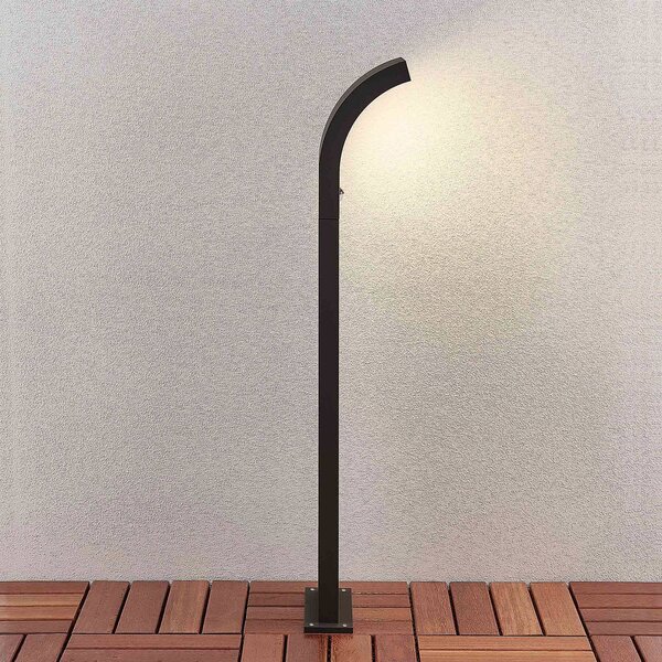 Arcchio Advik słupek ogrodowy LED, 100 cm, antracyt, czujnik, IP54, czarny, aluminium, nowoczesny