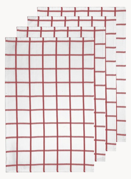 Komplet ręczników kuchennych Grid Pack Blush, 4 elem