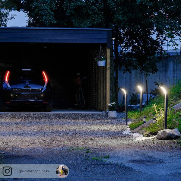 Arcchio Advik słupek ogrodowy LED, 100 cm, antracyt, czujnik, IP54, czarny, aluminium, nowoczesny