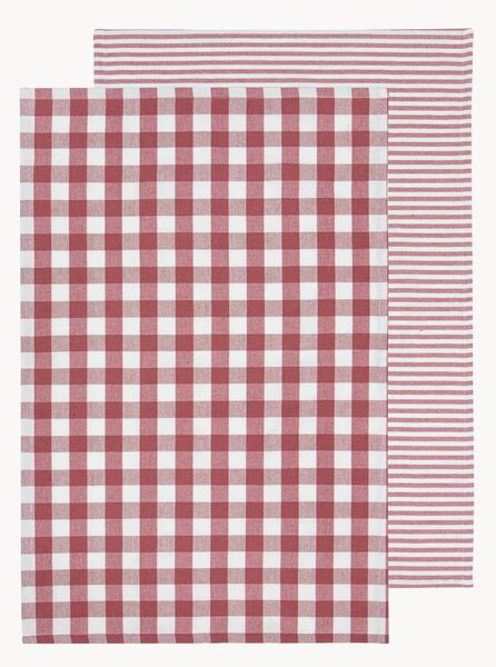 Komplet ręczników kuchennych Eco Gingham Blush, 2 elem